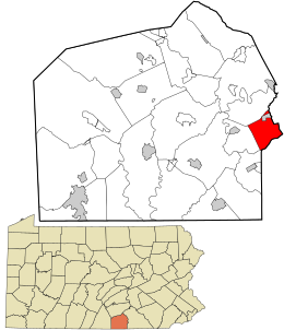 Emplacement dans le comté d'Adams et dans l'état de Pennsylvanie.