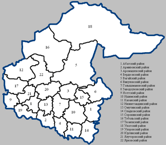 Verwaltungsgliederung Der Oblast Tjumen: Wikimedia-Liste