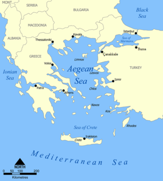 <span class="mw-page-title-main">Aegean Sea</span> Part of the Mediterranean between Greece and Turkey