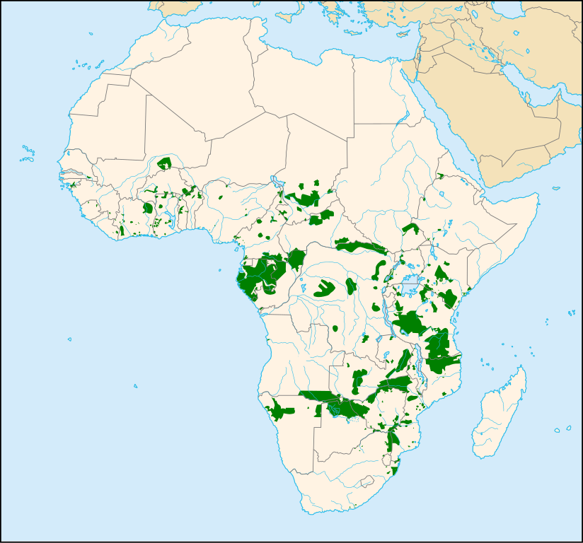 824px African Elephant Distribution Map With Labels.svg 