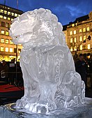 Chinese guardian lion; by Ai Weiwei; 2014; ice; Stockholm International Film Festival 2014