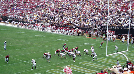 Alabama attempts a two-point conversion in their 24–10 victory at Vanderbilt on September 8, 2007.