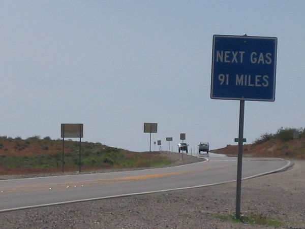 A sign on U.S. Route 93 in Lincoln County