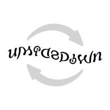 180deg rotational ambigram saying "Upside Down". Ambigram Upside Down - animation.gif