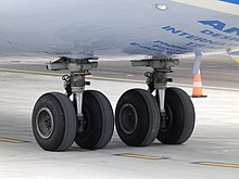 The nose gear on the An-225
