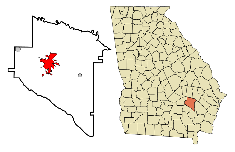 800px Appling_County_Georgia_Incorporated_and_Unincorporated_areas_Baxley_Highlighted