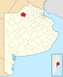 местоположение на Хунин Партидо в провинция Буенос Айрес