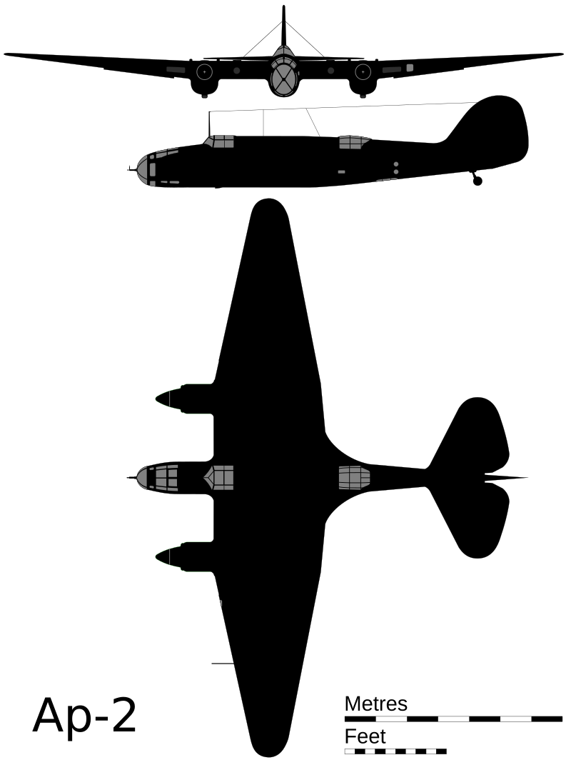 Arkhangelsky Ar-2 drawing.svg