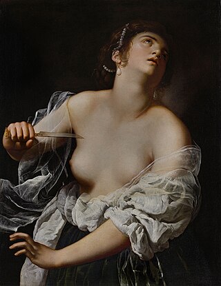 <i>Lucretia</i> (Artemisia Gentileschi, Los Angeles) Painting by Artemisia Gentileschi