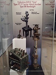 Type 88 bombsight, torpedo release lever, and manual bomb release from a Nakajima B5N2 Kate at the Pearl Harbor Aviation Museum