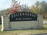 Bolingbrook High School static outside sign.