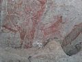 Pintures a la reserva El Vizcaíno (Mèxic); s'hi aprecia una balena i un conill, entre altres animals