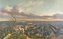 Battle of Montmirail, painting by Horace Vernet, lithograph by Louis Stanislas Marin-Lavigne Battle of Montmirail 1814.jpg