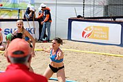 Deutsch: Beachhandball Europameisterschaften 2019 (Beach handball Euro); Tag 3: 4. Juli 2019 – Frauen, Platzierungsrunde Gruppe III, Schweiz-Nordmazedonien 2:0 (21:6, 23:20) English: Beach handball Euro; Day 3: 4 July 2019 – Women Consolation Round Group III – Switzerland-North Macedonia 2:0 (21:6, 23:20)