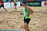 Deutsch: Beachhandball Europameisterschaften 2019 (Beach handball Euro); Tag 5: 6. Juli 2019 – Männer, Halbfinale, Dänemark-Ungarn 2:0 (19:16, 22:18) English: Beach handball Euro; Day 5: 6 July 2019 – Semifinal Men – Denmark-Ukraie 2:0 (19:16, 22:18)