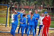 Deutsch: Beachhandball bei den Olympischen Jugendspielen 2018; Tag 6, 11. Oktober 2018; Mädchen, Platzierungsspiel um Platz 7 - Russland-Venezuela 2:0 English: Beach handball at the 2018 Summer Youth Olympics at 11 October 2018 – Girl's Placement Match 7-8 – Russia-Venezuela 2:0