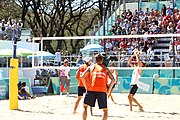 Deutsch: Beachvolleyball bei den Olympischen Jugendspielen 2018; Tag 8, 14. Oktober 2018; Mädchen, Achtelfinale – Mexiko-China 0:2 (15–21/16–21) English: Beach volleyball at the 2018 Summer Youth Olympics at 14 October 2018 – Girls Round of 16 – Mexico-China 0:2 (15–21/16–21)