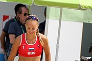 Deutsch: Beachvolleyball bei den Olympischen Jugendspielen 2018; Tag 11, 17. Oktober 2018; Mädchen, Finale – Italien (Claudia Scampoli & Nicol Bertozzi)- Russland (Maria Woronina & Maria Botscharow) 0:2 (19–21/19–21) English: Beach volleyball at the 2018 Summer Youth Olympics at 17 October 2018 – Girls Final – Italy (Claudia Scampoli & Nicol Bertozzi) - Russia (Maria Voronina & Maria Bocharova) 0:2 (19–21/19–21)