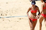 Deutsch: Beachvolleyball bei den Olympischen Jugendspielen 2018; Tag 9, 15. Oktober 2018; Mädchen, Viertelfinale: Italien-China 2–0 (21–16/21–9) English: Beach volleyball at the 2018 Summer Youth Olympics at 15 October 2018 – Girls Quarterfinals: Italy-China 2–0 (21–16/21–9)