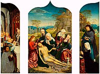 Triptych of the Lamentation of Christ label QS:Len,"Triptych of the Lamentation of Christ" label QS:Lpl,"Tryptyk Opłakiwania Chrystusa" label QS:Lfr,"Triptyque de la Déploration du Christ" , Jehan Bellegambe