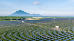 Dau Tieng Solar Power Complex is the largest solar farm in Southeast Asia. Bird's eye view of installation works at PV Arrays.png