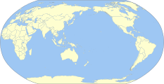 Aasiakeskeinen maailmankartta (Robinsonin projektio)