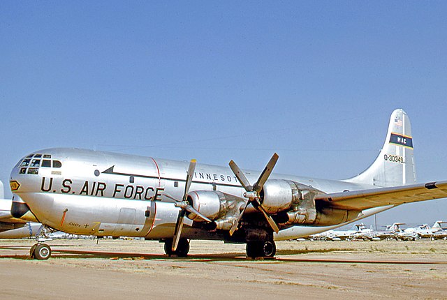 Boeing KC-97G Stratofreighter of the Minnesota Air National Guard in 1971 after service as part of Military Airlift Command