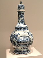 Delftware bottle, c. 1675, tin-glazed earthenware