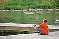 Boy fishing off dock at Claytor Lake State Park (16451814425).jpg