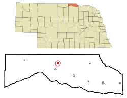 Anoka, Nebraska'nın konumu