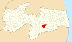 Localização de Cabaceiras na Paraíba