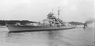 German battleships were originally under their own type command until merger with the cruiser command Bundesarchiv Bild 193-04-1-26, Schlachtschiff Bismarck.jpg