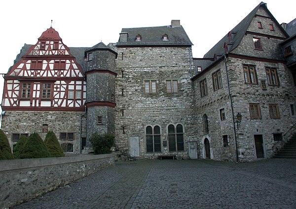 The oldest preserved section of the Limburger Schloss, seen from the courtyard