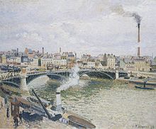 Le matin au port de Rouen, tableau de Camille Pissarro, peint en 1896.