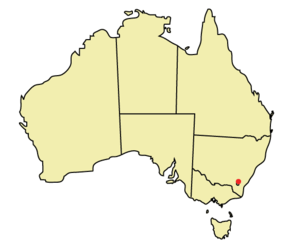 Poziția localității Canberra