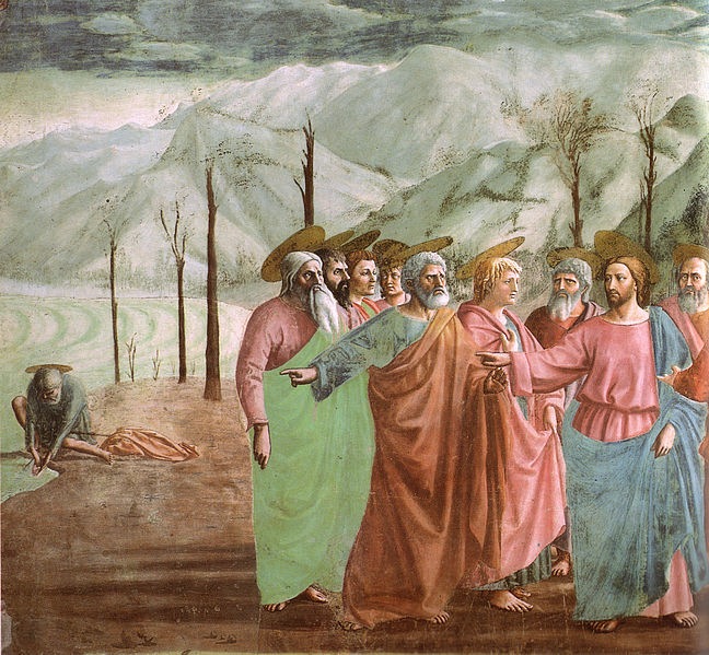 File:Cappella brancacci, Pagamento del tributo, dettaglio 2 (restaurato), Masaccio.jpg