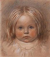 Retrato de la segunda hija del artista (Catherine Madox Brown) por Ford Madox Brown, 1852, Walker Art Gallery, 19   cm x 16.5   cm, número de acceso WAG10507