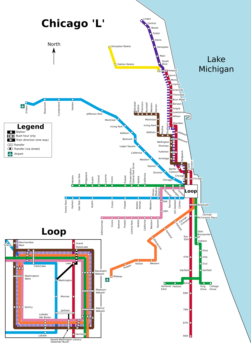Метро чикаго схема