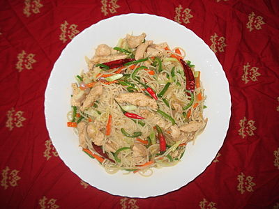 Chicken chow mein from Nepal