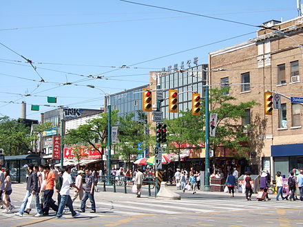 Crowds along Chinatown, on Spadina.