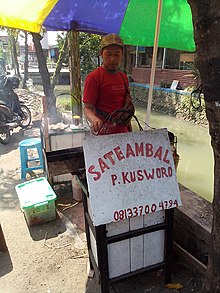 Pedagang Sate Ayam Ambal DiKebumen Jateng Indonesia