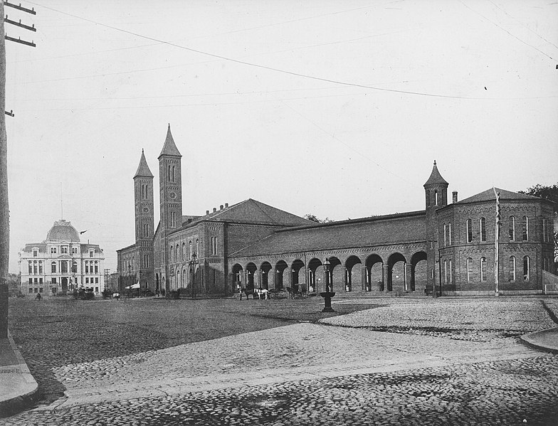 File:City Hall and Union Station in 1885.jpg