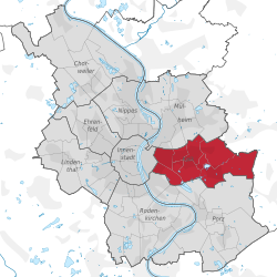 Abgrenzung des Stadtbezirks Kalk in Köln