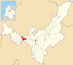 Localização do município e cidade de Chiquinquirá no departamento de Boyacá da Colômbia.