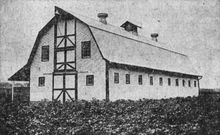 Cotton field and barn in Scotland County c. 1923. County cotton production peaked in 1920. Cotton field and barn in Scotland County.png