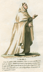 Costume of a Carmelite friar (French illustration, 1811)