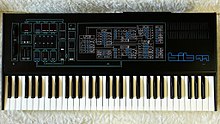 Crumar Bit 99 (1984) analog polyphonic synthesizer utilizing DCOs. Crumar Bit 99 black (2010-06-22 14.26.14 by deepsonic).jpg