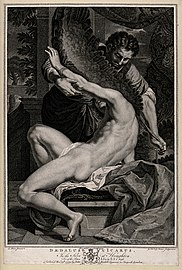 Daedalus and Icarus, pointillé d'après Charles Le Brun, 1779.