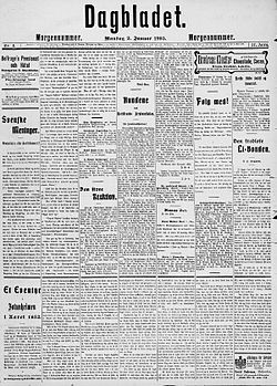 Dagbladet 2. tammikuuta 1905