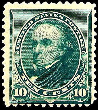 1890 postage stamp honoring Webster